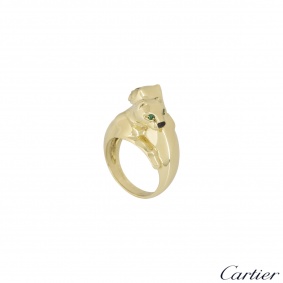 Cartier Yellow Gold Double Panthere De Cartier Ring